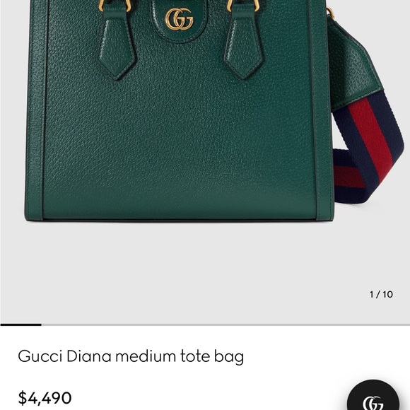 Gucci Blue Bamboo Handle Bag with Red and Green Stripes- Princess Diana edition - Picture 3 of 3